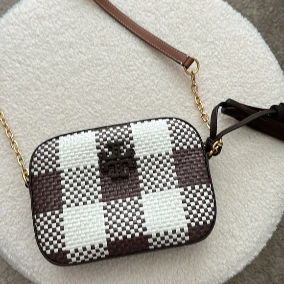 Tory Burch McGraw woven plaid camera bag - Picture 2 of 12